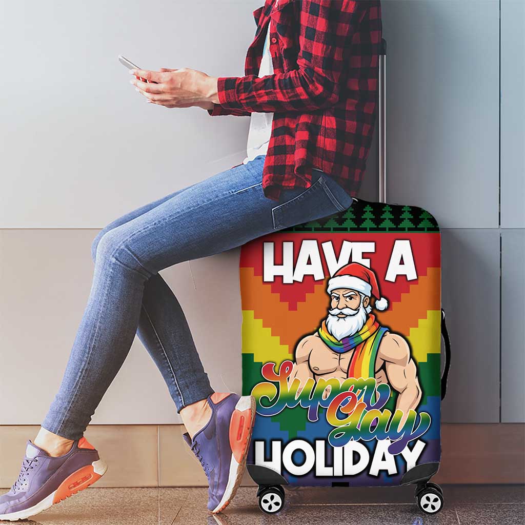 Have A Super Gay Holiday Christmas Luggage Cover Xmas Holiday Patterns - Wonder Print Shop