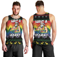 Have A Super Gay Holiday Christmas Men Tank Top Xmas Holiday Patterns - Wonder Print Shop