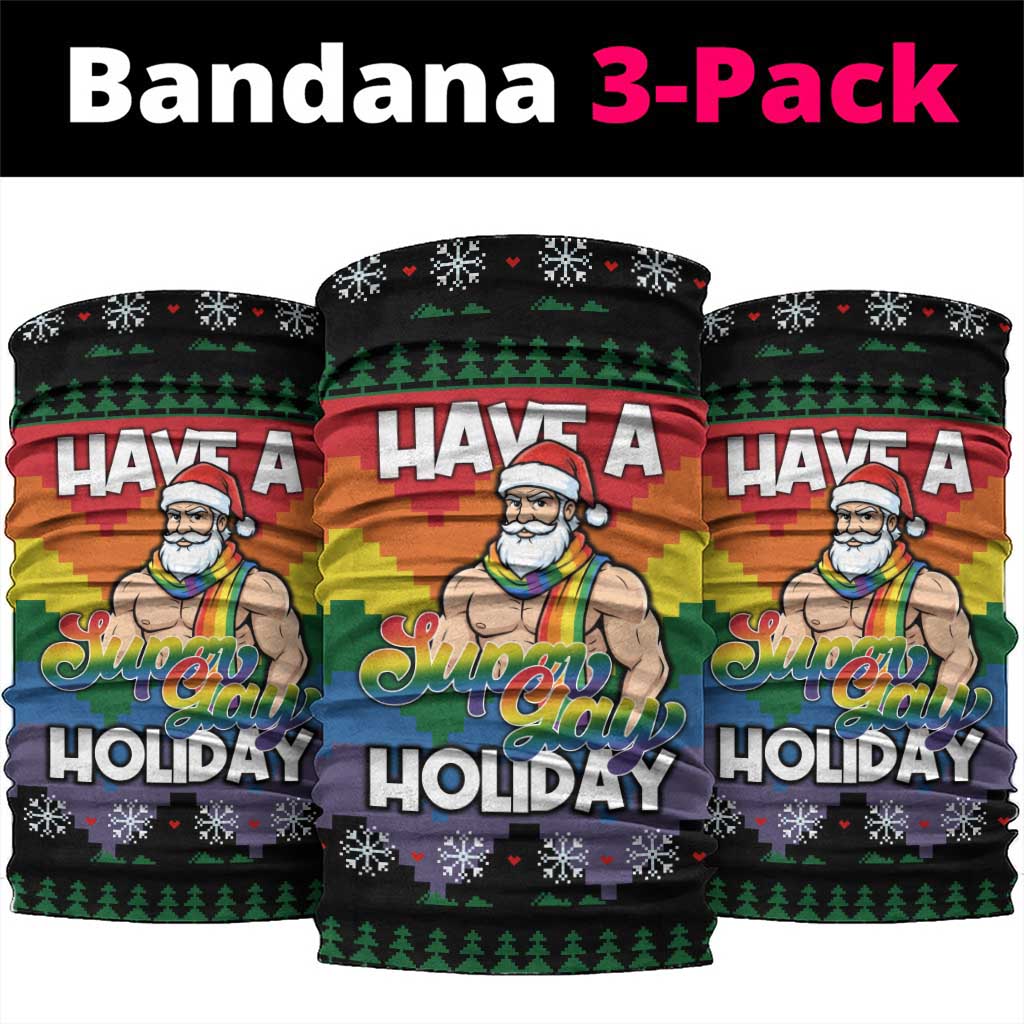 Have A Super Gay Holiday Christmas Neck Gaiter Xmas Holiday Patterns - Wonder Print Shop