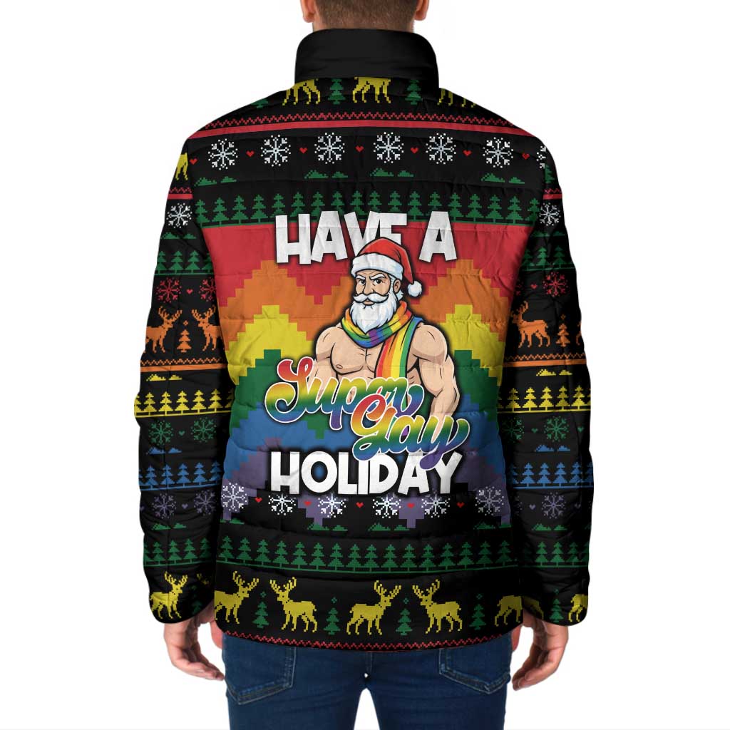 Have A Super Gay Holiday Christmas Padded Jacket Xmas Holiday Patterns - Wonder Print Shop