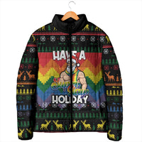 Have A Super Gay Holiday Christmas Padded Jacket Xmas Holiday Patterns - Wonder Print Shop