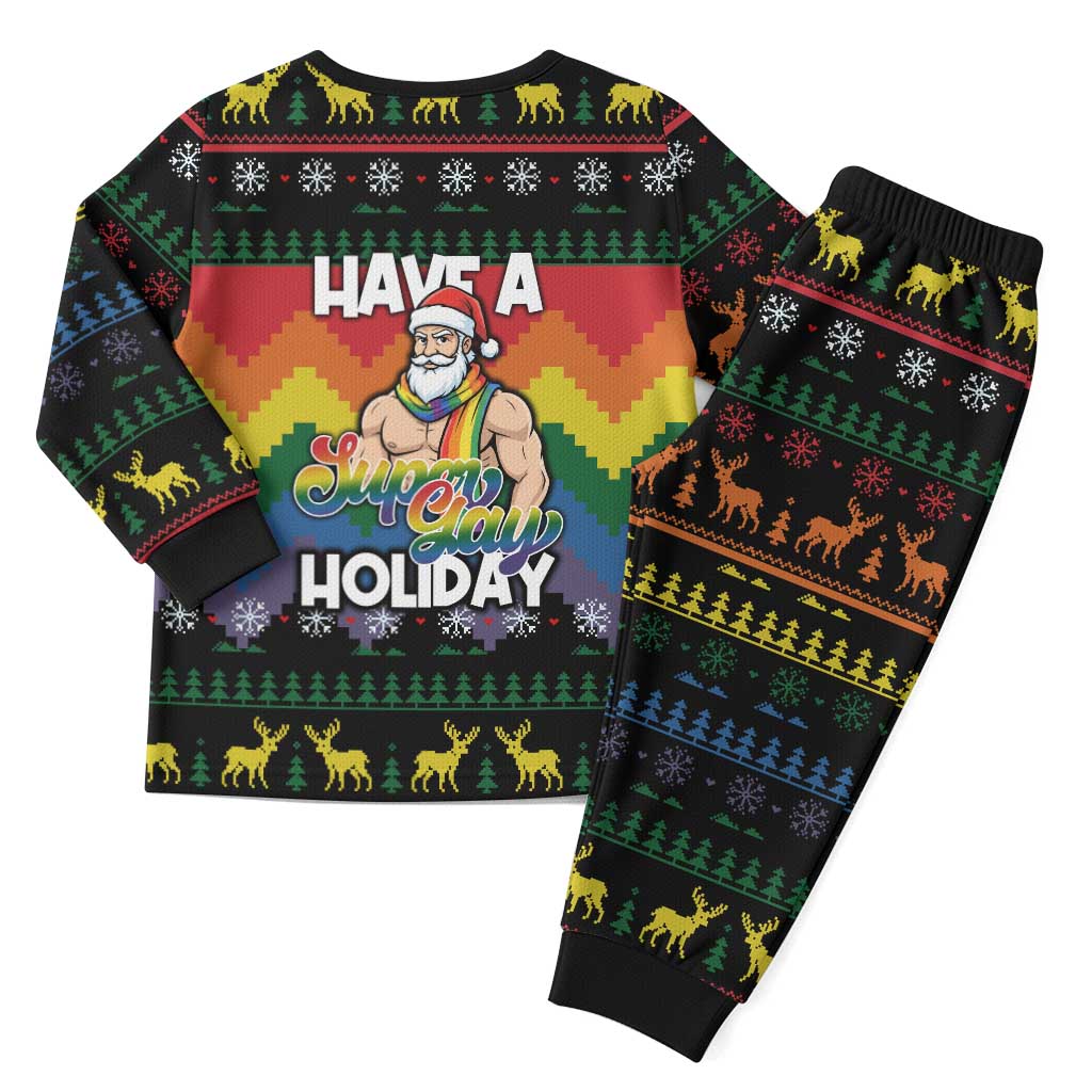 Have A Super Gay Holiday Christmas Pajama Set Xmas Holiday Patterns - Wonder Print Shop