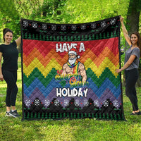 Have A Super Gay Holiday Christmas Quilt Xmas Holiday Patterns - Wonder Print Shop