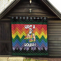 Have A Super Gay Holiday Christmas Quilt Xmas Holiday Patterns - Wonder Print Shop