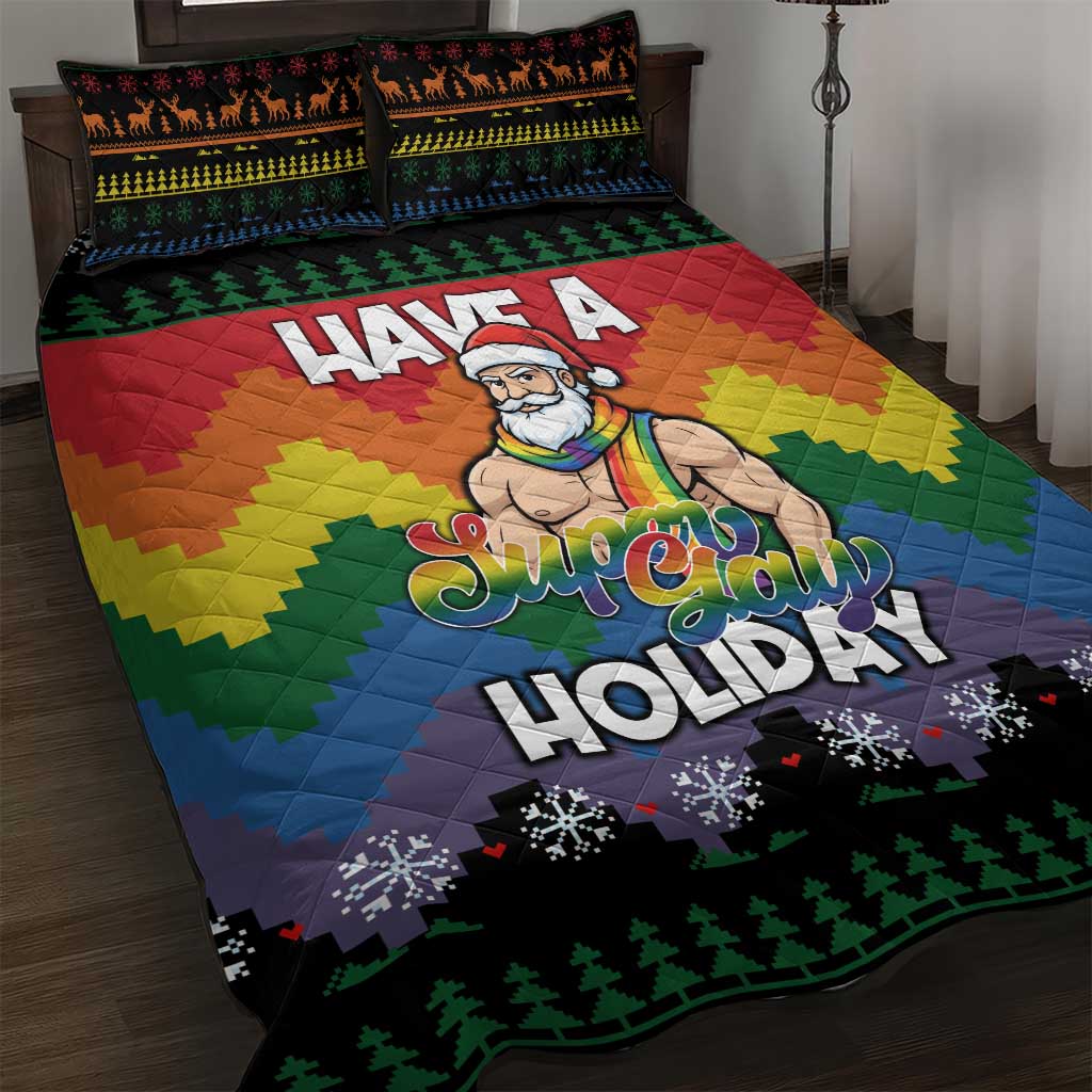 Have A Super Gay Holiday Christmas Quilt Bed Set Xmas Holiday Patterns - Wonder Print Shop
