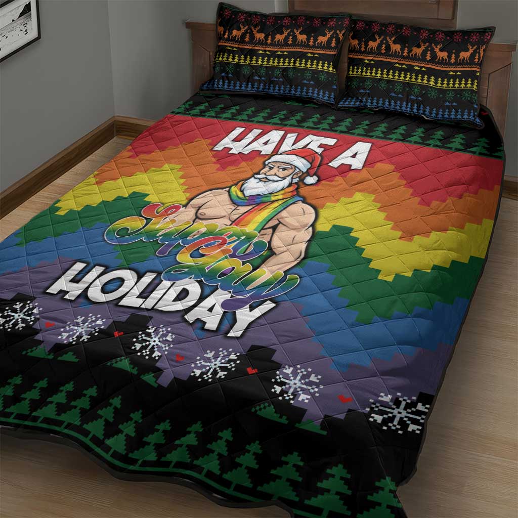Have A Super Gay Holiday Christmas Quilt Bed Set Xmas Holiday Patterns - Wonder Print Shop