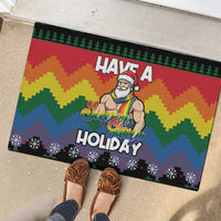 Have A Super Gay Holiday Christmas Rubber Doormat Xmas Holiday Patterns - Wonder Print Shop