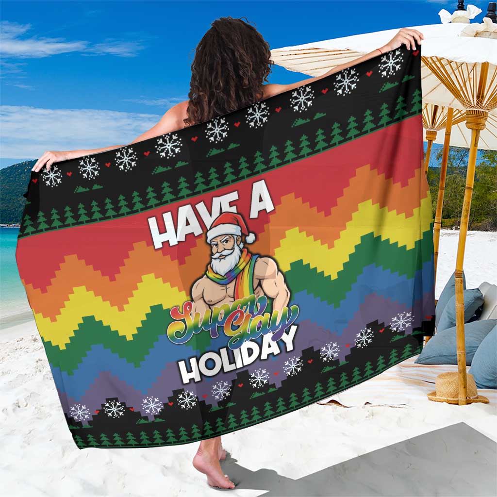Have A Super Gay Holiday Christmas Sarong Xmas Holiday Patterns - Wonder Print Shop