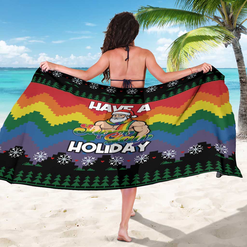 Have A Super Gay Holiday Christmas Sarong Xmas Holiday Patterns - Wonder Print Shop