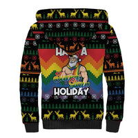 Have A Super Gay Holiday Christmas Sherpa Hoodie Xmas Holiday Patterns - Wonder Print Shop
