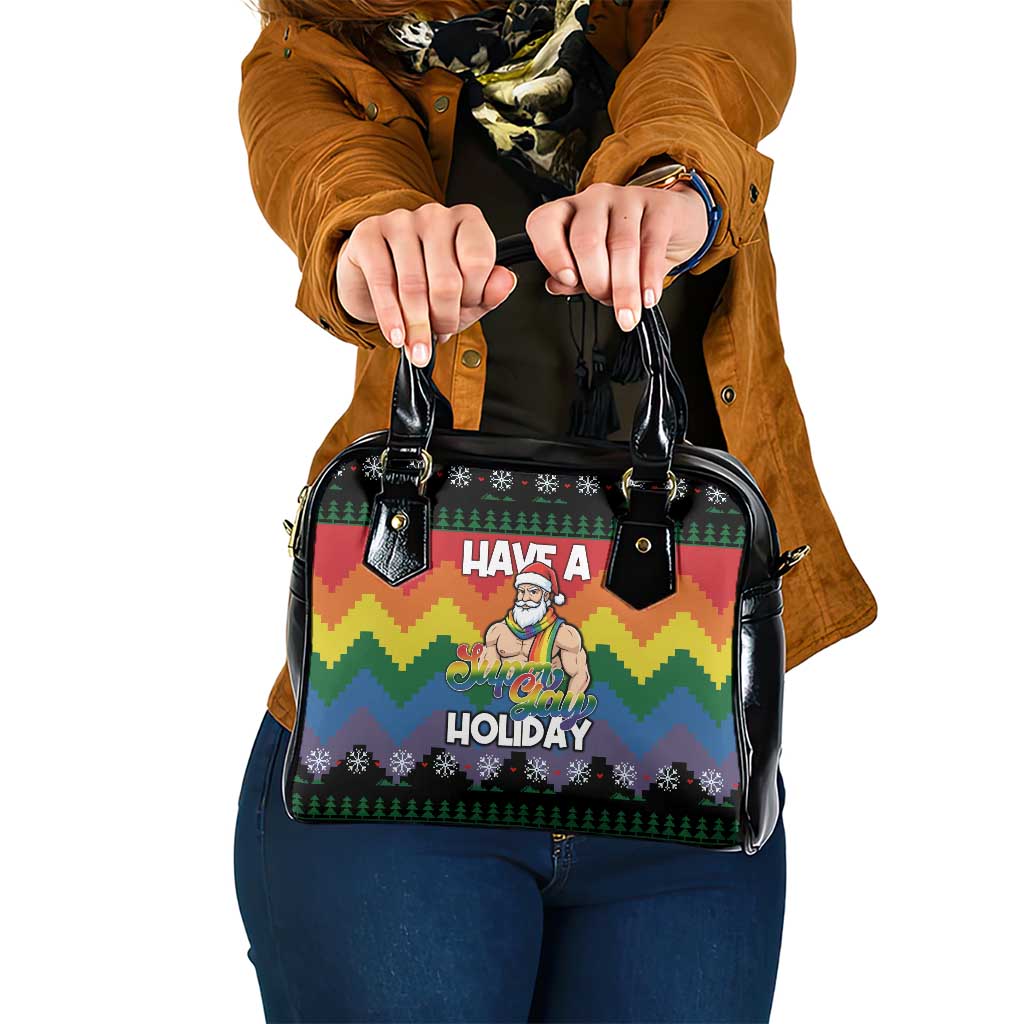 Have A Super Gay Holiday Christmas Shoulder Handbag Xmas Holiday Patterns - Wonder Print Shop