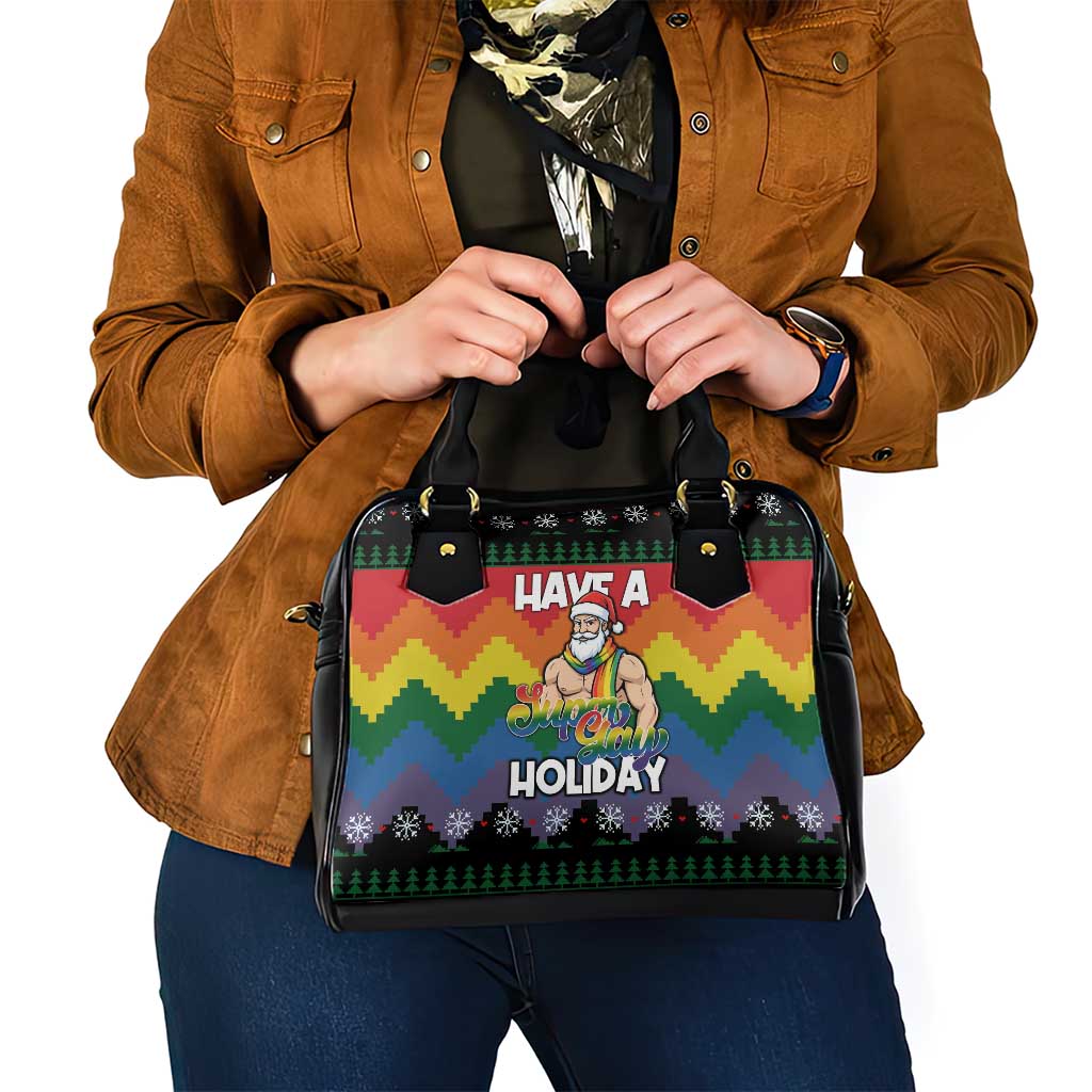 Have A Super Gay Holiday Christmas Shoulder Handbag Xmas Holiday Patterns - Wonder Print Shop