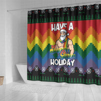 Have A Super Gay Holiday Christmas Shower Curtain Xmas Holiday Patterns - Wonder Print Shop