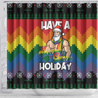 Have A Super Gay Holiday Christmas Shower Curtain Xmas Holiday Patterns - Wonder Print Shop