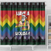 Have A Super Gay Holiday Christmas Shower Curtain Xmas Holiday Patterns - Wonder Print Shop