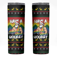 Have A Super Gay Holiday Christmas Skinny Tumbler Xmas Holiday Patterns - Wonder Print Shop
