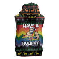 Have A Super Gay Holiday Christmas Sleeveless Hoodie Xmas Holiday Patterns - Wonder Print Shop