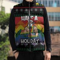 Have A Super Gay Holiday Christmas Sleeveless Puffer Jacket Xmas Holiday Patterns - Wonder Print Shop