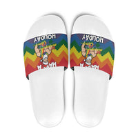 Have A Super Gay Holiday Christmas Slide Sandals Xmas Holiday Patterns - Wonder Print Shop