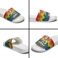 Have A Super Gay Holiday Christmas Slide Sandals Xmas Holiday Patterns - Wonder Print Shop