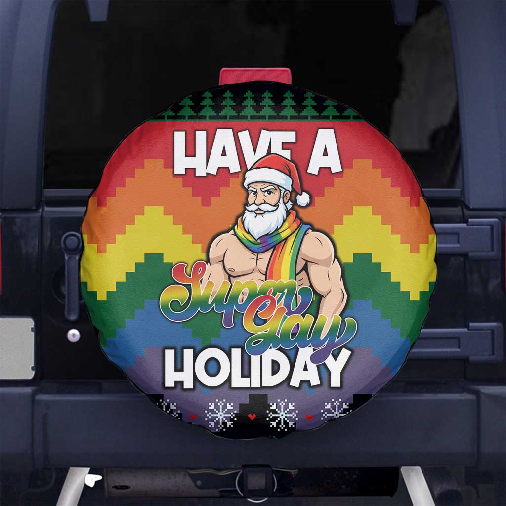 Have A Super Gay Holiday Christmas Spare Tire Cover Xmas Holiday Patterns - Wonder Print Shop