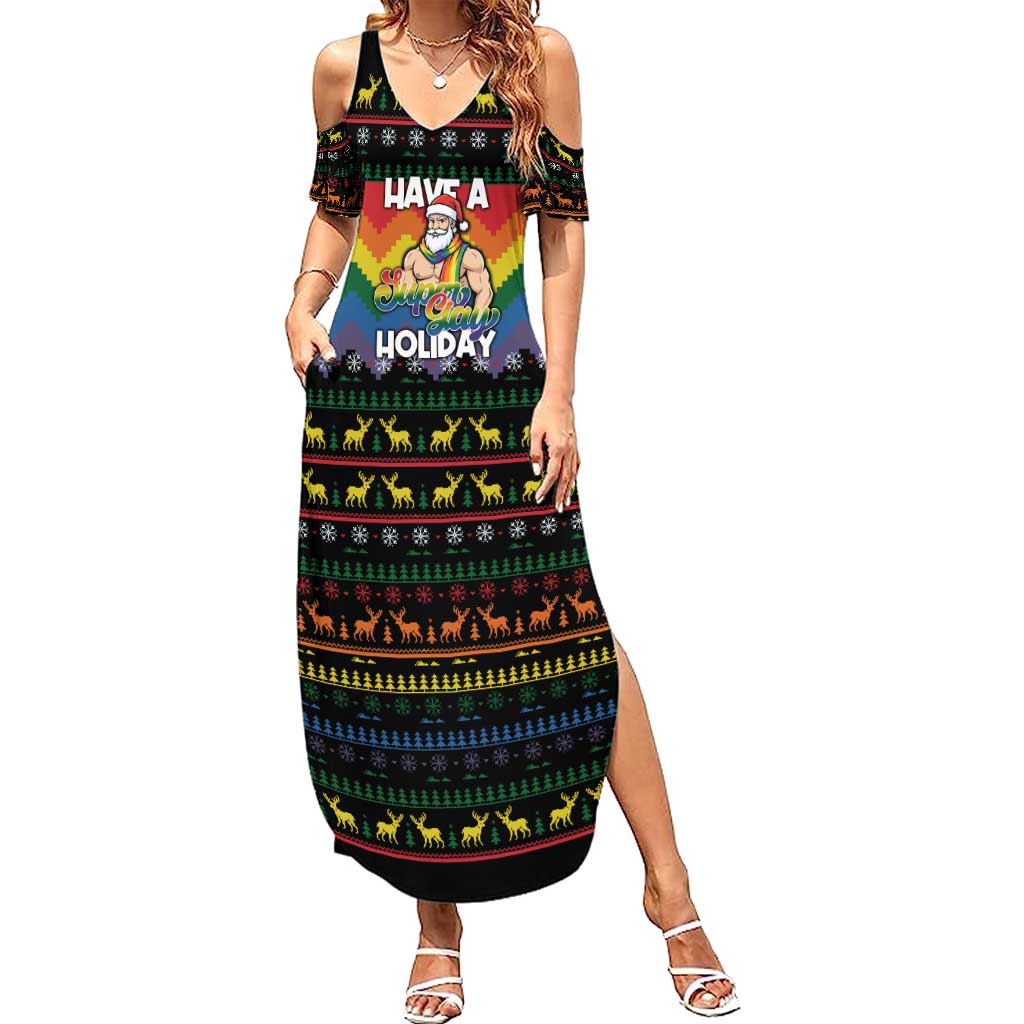 Have A Super Gay Holiday Christmas Summer Maxi Dress Xmas Holiday Patterns - Wonder Print Shop