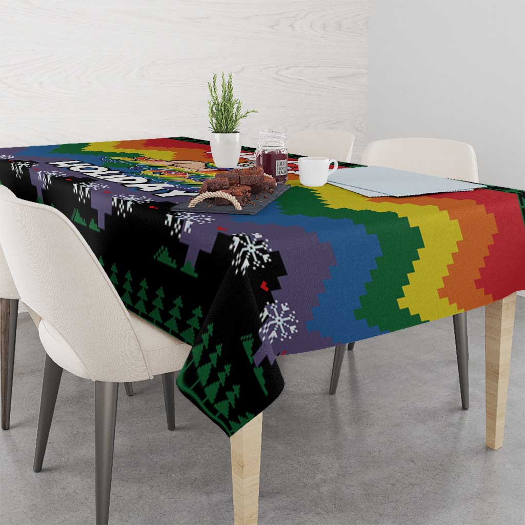 Have A Super Gay Holiday Christmas Tablecloth Xmas Holiday Patterns - Wonder Print Shop