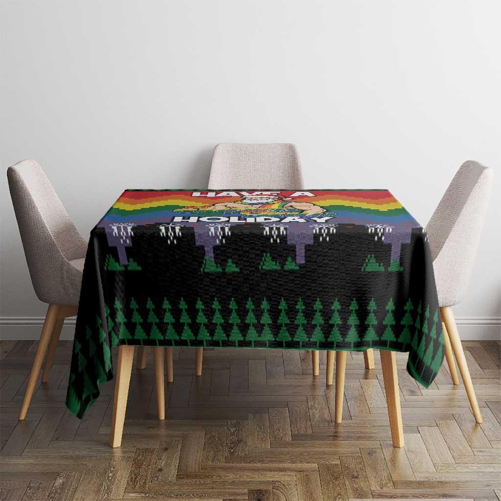Have A Super Gay Holiday Christmas Tablecloth Xmas Holiday Patterns - Wonder Print Shop
