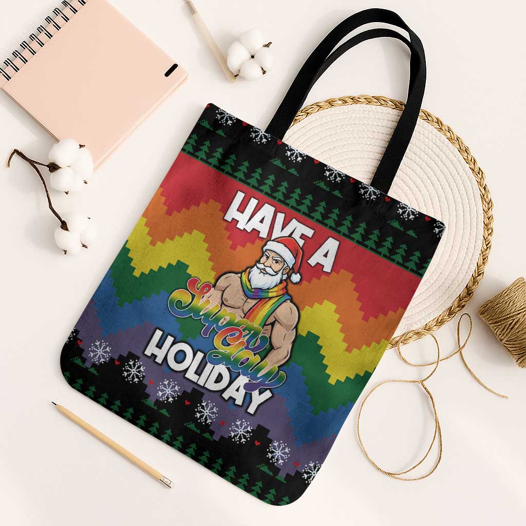 Have A Super Gay Holiday Christmas Tote Bag Xmas Holiday Patterns - Wonder Print Shop