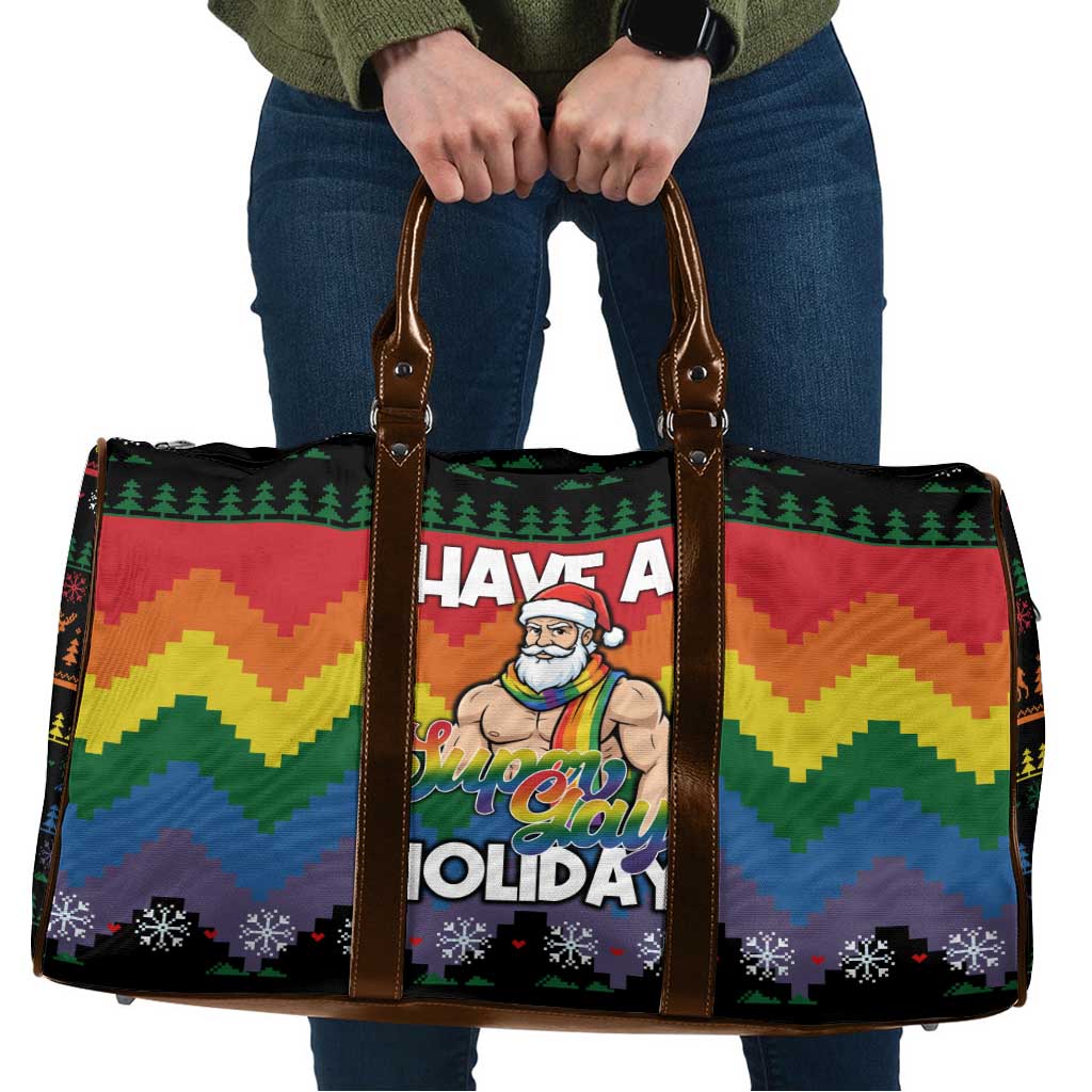 Have A Super Gay Holiday Christmas Travel Bag Xmas Holiday Patterns - Wonder Print Shop