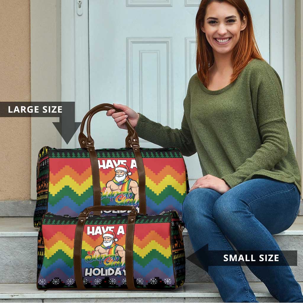 Have A Super Gay Holiday Christmas Travel Bag Xmas Holiday Patterns - Wonder Print Shop
