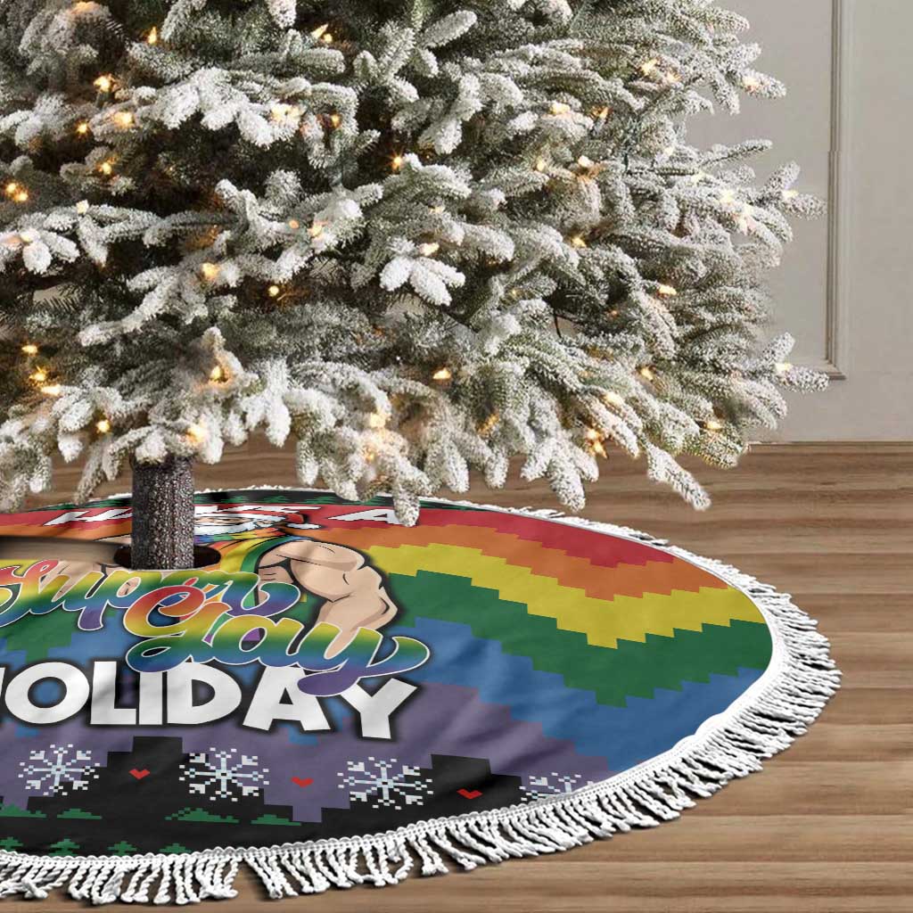 Have A Super Gay Holiday Christmas Tree Skirt Xmas Holiday Patterns - Wonder Print Shop