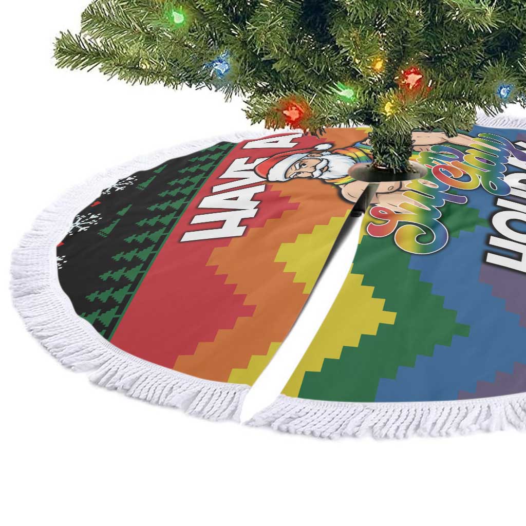 Have A Super Gay Holiday Christmas Tree Skirt Xmas Holiday Patterns - Wonder Print Shop