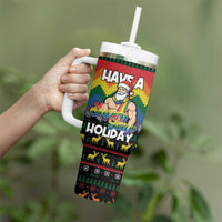 Have A Super Gay Holiday Christmas Tumbler With Handle Xmas Holiday Patterns - Wonder Print Shop