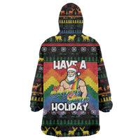 Have A Super Gay Holiday Christmas Wearable Blanket Hoodie Xmas Holiday Patterns - Wonder Print Shop