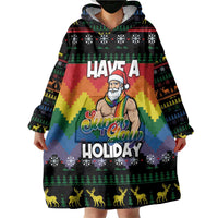 Have A Super Gay Holiday Christmas Wearable Blanket Hoodie Xmas Holiday Patterns - Wonder Print Shop