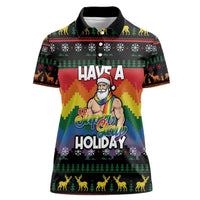 Have A Super Gay Holiday Christmas Women Polo Shirt Xmas Holiday Patterns - Wonder Print Shop