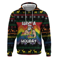 Have A Super Gay Holiday Christmas Zip Hoodie Xmas Holiday Patterns - Wonder Print Shop