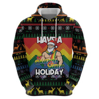 Have A Super Gay Holiday Christmas Zip Hoodie Xmas Holiday Patterns - Wonder Print Shop