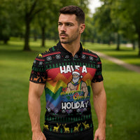 Have A Super Gay Holiday Christmas Zipper Polo Shirt Xmas Holiday Patterns - Wonder Print Shop
