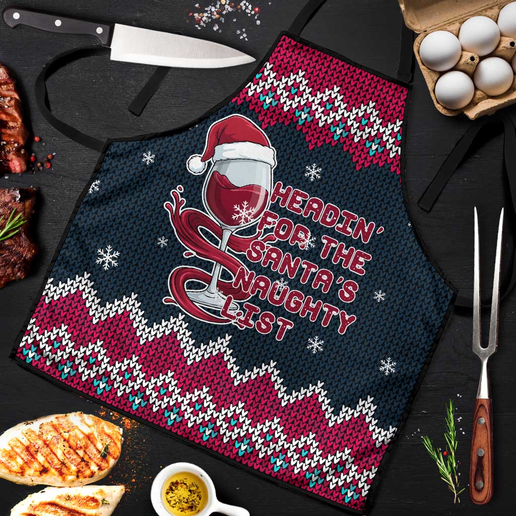 Headin For Santas Naughty Christmas Christmas Apron Xmas Holiday Patterns - Wonder Print Shop