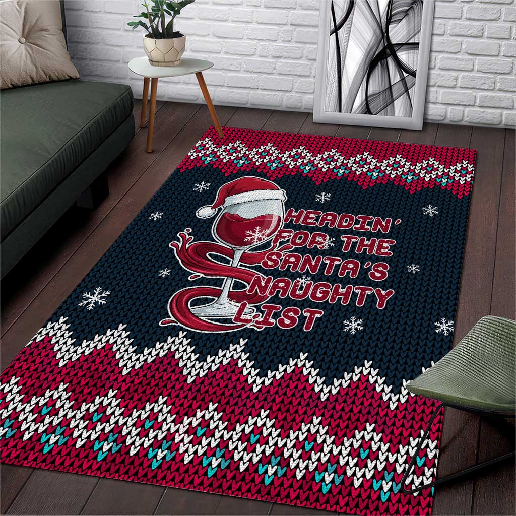 Headin For Santas Naughty Christmas Christmas Area Rug Xmas Holiday Patterns - Wonder Print Shop