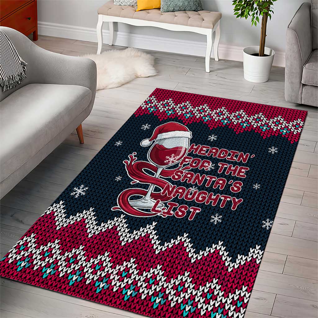 Headin For Santas Naughty Christmas Christmas Area Rug Xmas Holiday Patterns - Wonder Print Shop