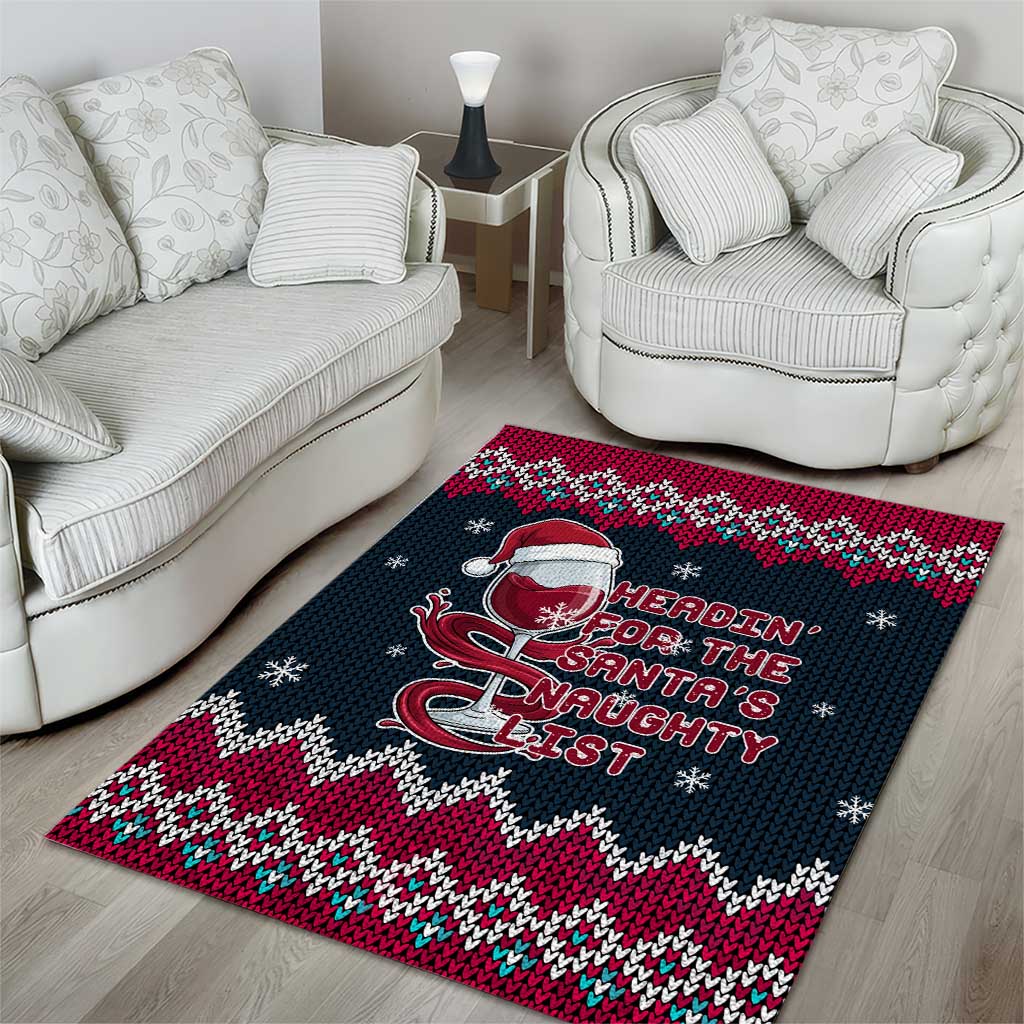 Headin For Santas Naughty Christmas Christmas Area Rug Xmas Holiday Patterns - Wonder Print Shop