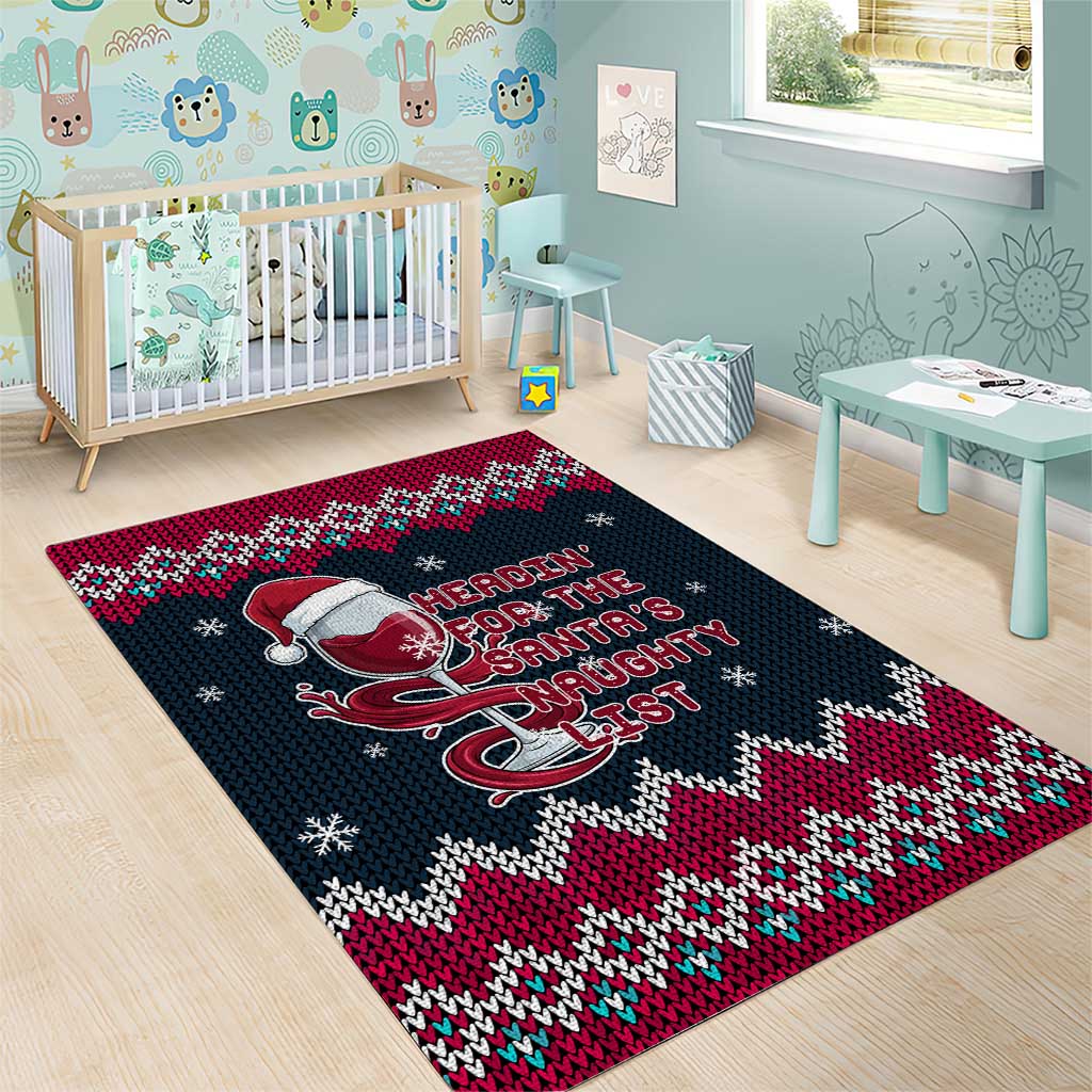 Headin For Santas Naughty Christmas Christmas Area Rug Xmas Holiday Patterns - Wonder Print Shop