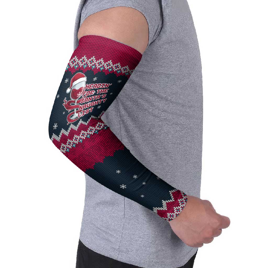 Headin For Santas Naughty Christmas Christmas Arm Sleeves Xmas Holiday Patterns - Wonder Print Shop
