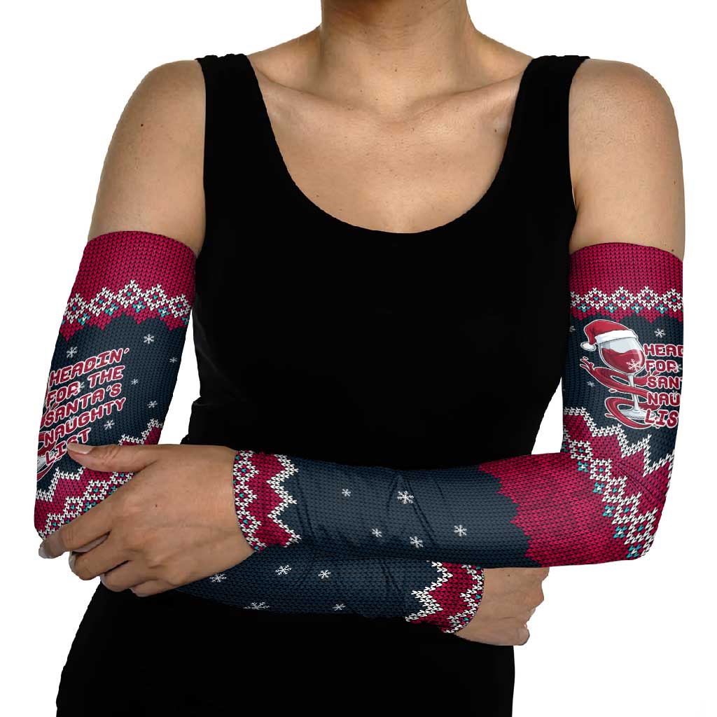 Headin For Santas Naughty Christmas Christmas Arm Sleeves Xmas Holiday Patterns - Wonder Print Shop