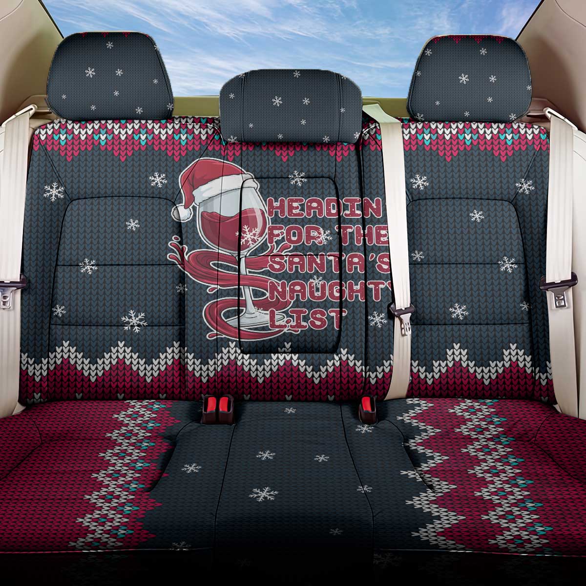 Headin For Santas Naughty Christmas Christmas Back Car Seat Cover Xmas Holiday Patterns - Wonder Print Shop
