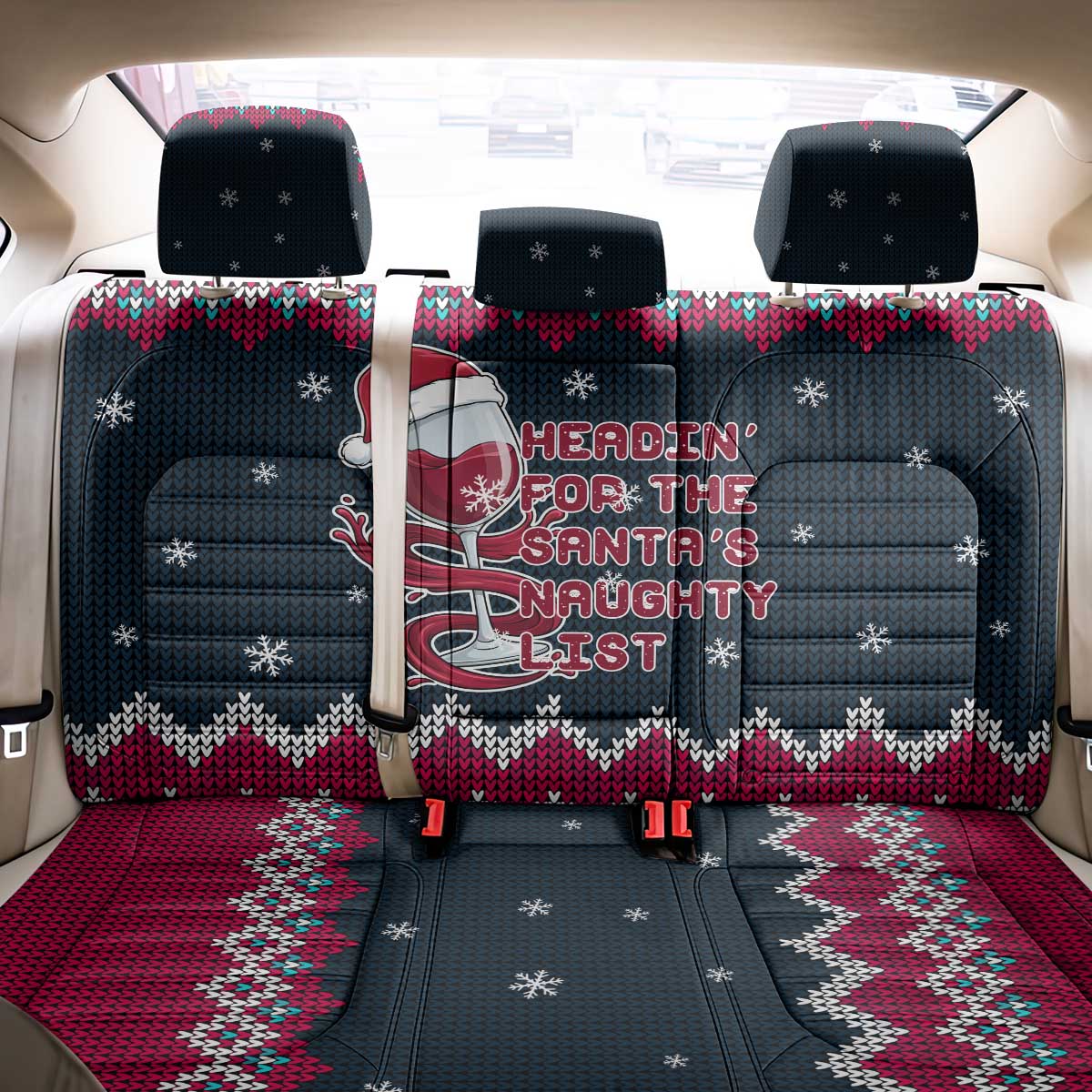 Headin For Santas Naughty Christmas Christmas Back Car Seat Cover Xmas Holiday Patterns - Wonder Print Shop