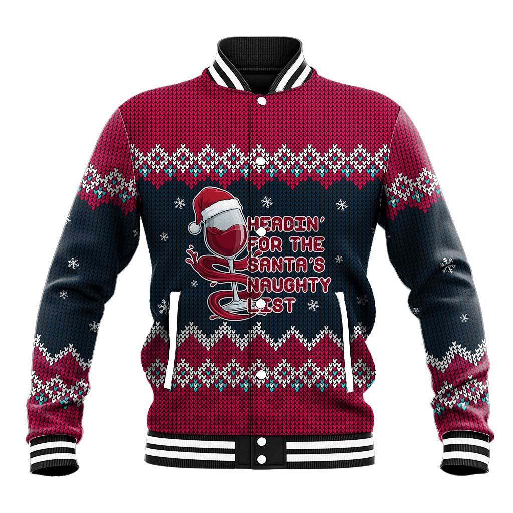 Headin For Santas Naughty Christmas Christmas Baseball Jacket Xmas Holiday Patterns - Wonder Print Shop